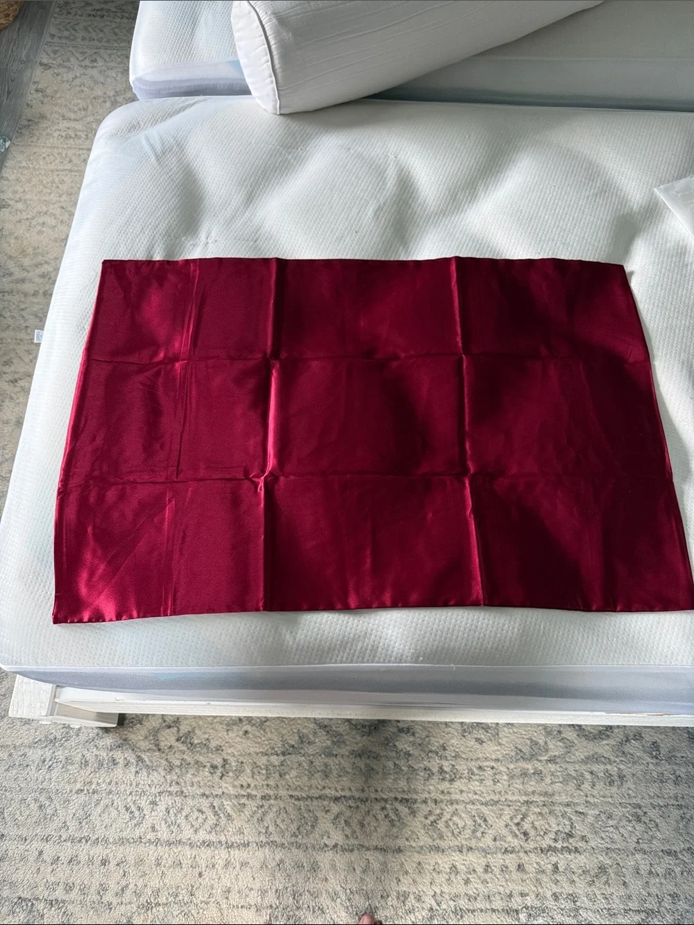 Luxury Burgundy Shed-Free Satin Pillowcase (Fleur)